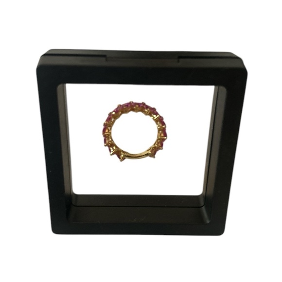 Alliance Multi Crystal Mini Rose Heart 9 carat Moissanite 925 Gold Ring - Picture 6 of 10